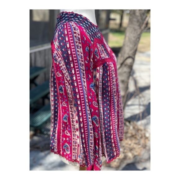 Anthro Maeve Gretchen Boho Tunic Balloon Sleeve - Picture 4 of 12